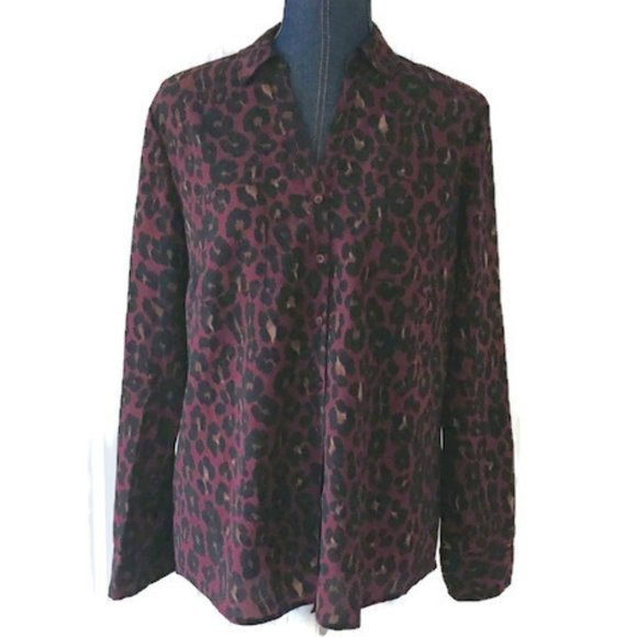 Talbots Tops - SOLD on eBay! Talbots blouse plum animal print